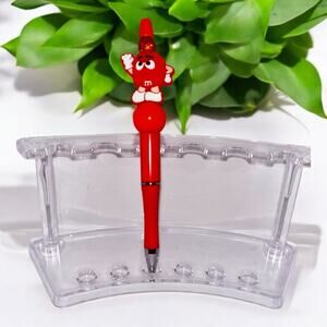 Orange M&M refillable beaded pen